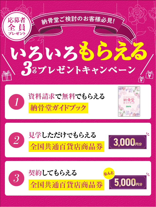 3つのプレゼントキャンペーン